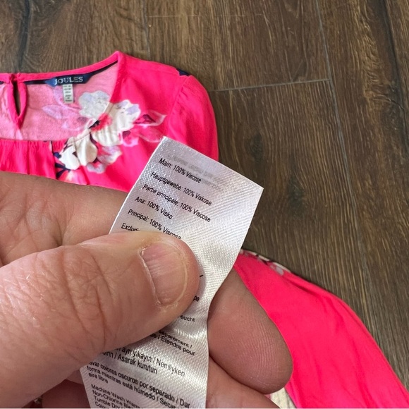 Joules odelle Raspberry Bircham Bloom tunic top SZ 6 - Picture 5 of 5